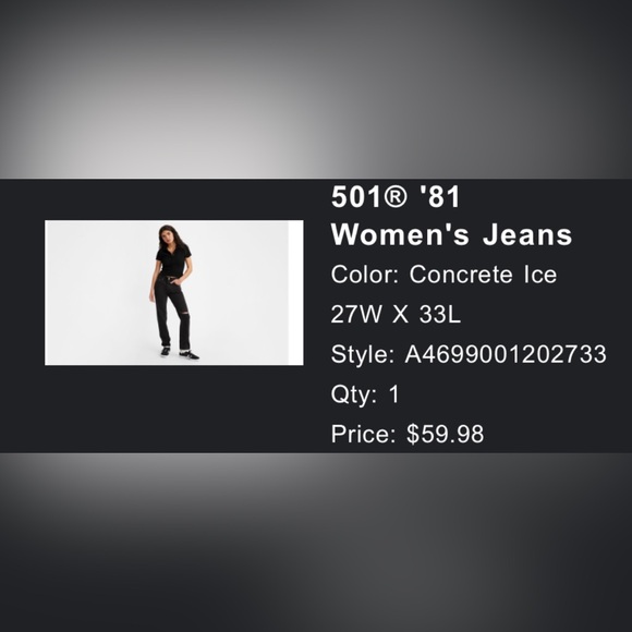 LEVIS BLACK JEANS - Picture 2 of 2